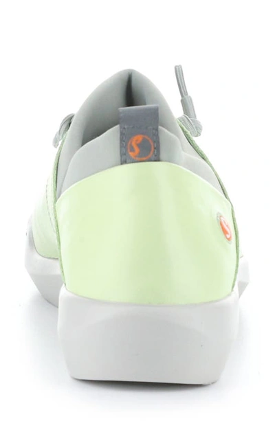 Softinos By Fly London Bonn Sneaker In Light Green Smooth Leather