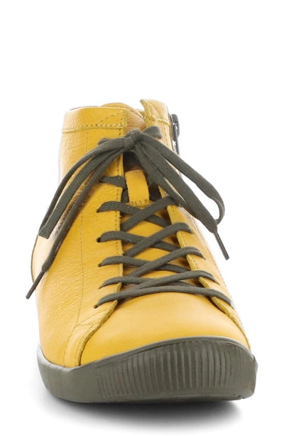 Shop Softinos By Fly London Ibbi Lace-up Sneaker In Ochre Supple Leather