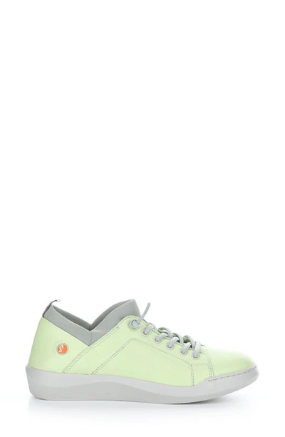 Softinos By Fly London Bonn Sneaker In Light Green Smooth Leather