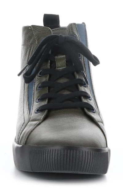 Shop Softinos By Fly London Shy High Top Sneaker In 001 Army Smooth Leather