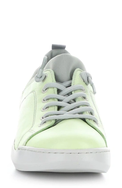 Softinos By Fly London Bonn Sneaker In Light Green Smooth Leather