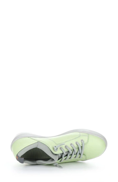 Softinos By Fly London Bonn Sneaker In Light Green Smooth Leather