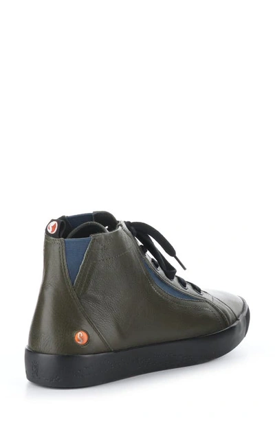 Softinos By Fly London Shy High Top Sneaker In 001 Army Smooth Leather