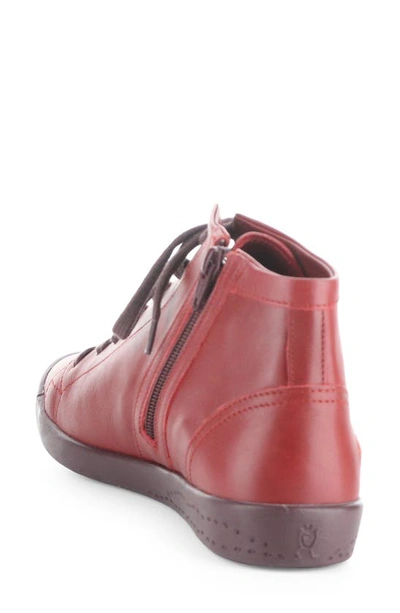 Shop Softinos By Fly London Ibbi Lace-up Sneaker In Red Supple Leather