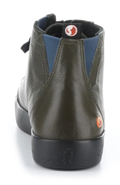Softinos By Fly London Shy High Top Sneaker In 001 Army Smooth Leather