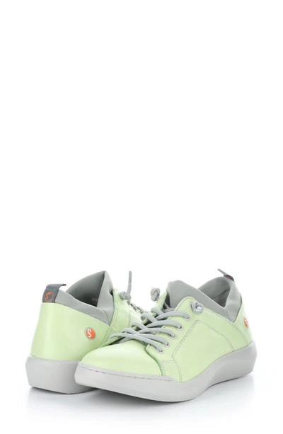 Softinos By Fly London Bonn Sneaker In Light Green Smooth Leather
