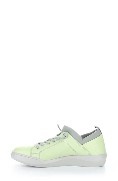 Softinos By Fly London Bonn Sneaker In Light Green Smooth Leather