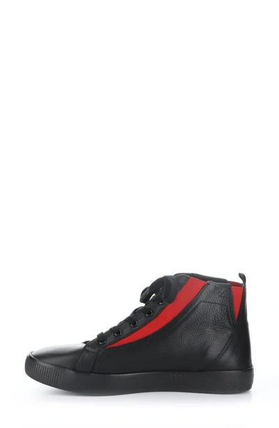 Shop Softinos By Fly London Shy High Top Sneaker In 000 Black Smooth Leather