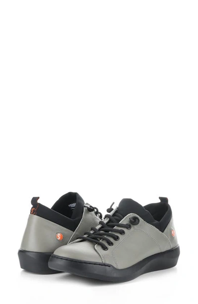 Shop Softinos By Fly London Bonn Sneaker In Sage/ Black Smooth Leather