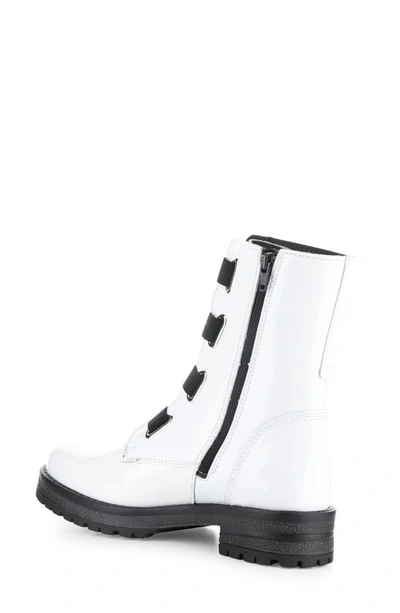 Shop Bos. & Co. Pause Leather Boot In White/ Black Patent