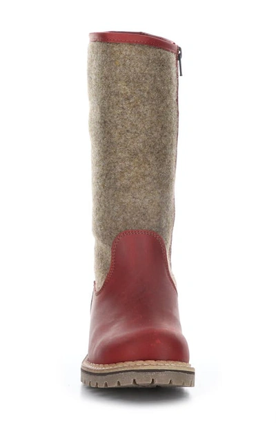 Shop Bos. & Co. Hanah Waterproof Boot In Red/ Beige Saddle/ Tweed