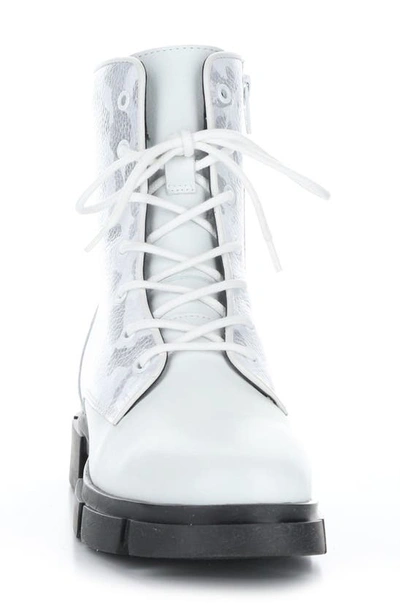 Shop Bos. & Co. Luck Waterproof Combat Boot In White/ White/ Silver