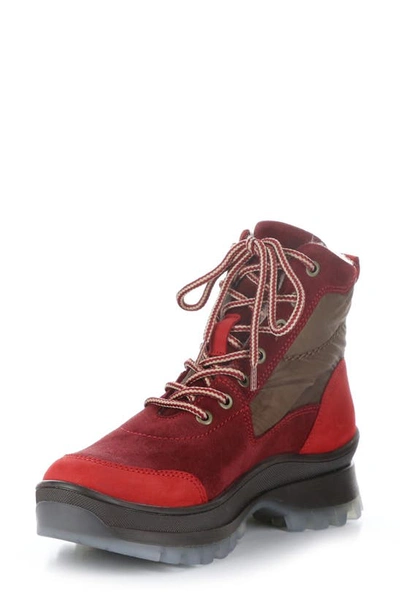Shop Bos. & Co. Dacks Leather & Wool Lined Boot In Red/ Sangria/ Tan Nubuck