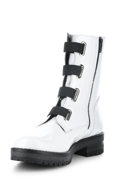 Shop Bos. & Co. Pause Leather Boot In White/ Black Patent