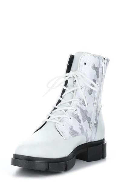 Shop Bos. & Co. Luck Waterproof Combat Boot In White/ White/ Silver