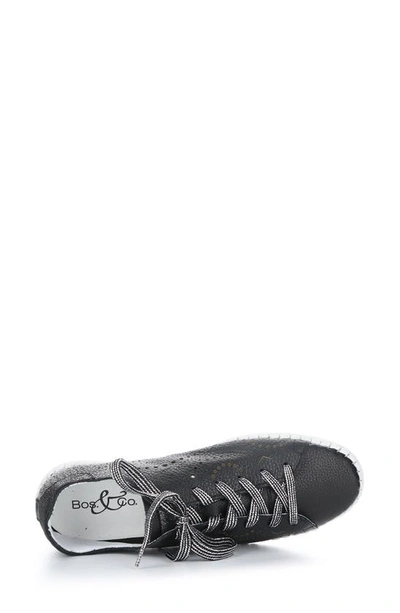 Bos. & Co. Oxley Lace-up Sneaker In Black Floater Lazer Leather