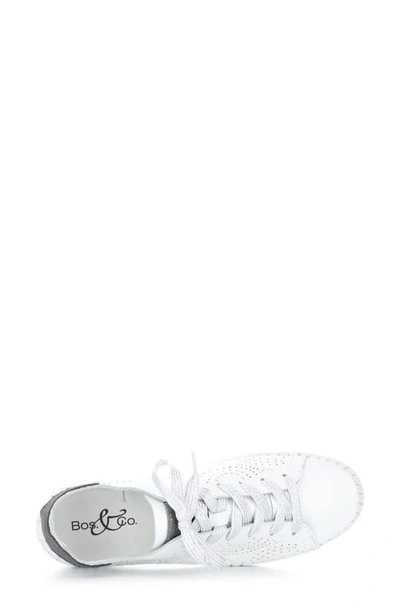 Shop Bos. & Co. Oxley Lace-up Sneaker In White Floater Lazer Leather