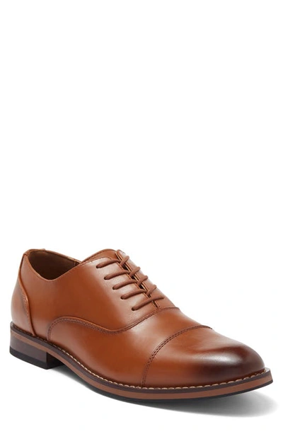 Nathan Faux Leather Oxford In Brown Almond
