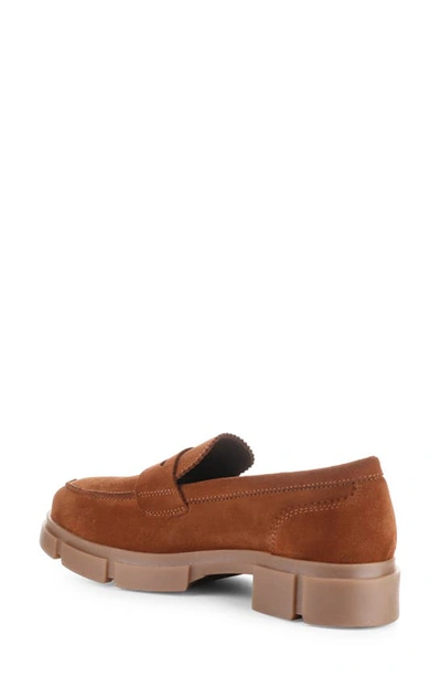 Bos. & Co. Lawn Chunky Penny Loafer In Rust Suede
