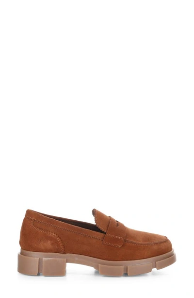 Bos. & Co. Lawn Chunky Penny Loafer In Rust Suede