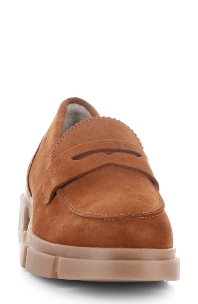 Bos. & Co. Lawn Chunky Penny Loafer In Rust Suede