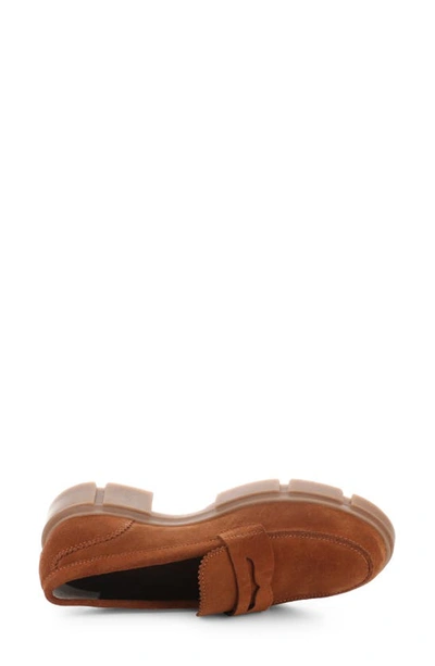 Bos. & Co. Lawn Chunky Penny Loafer In Rust Suede
