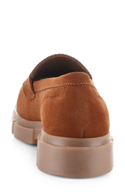 Bos. & Co. Lawn Chunky Penny Loafer In Rust Suede