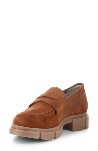 Bos. & Co. Lawn Chunky Penny Loafer In Rust Suede