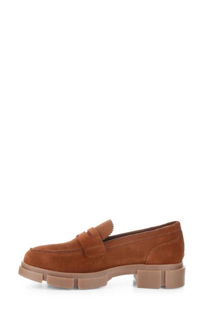 Bos. & Co. Lawn Chunky Penny Loafer In Rust Suede