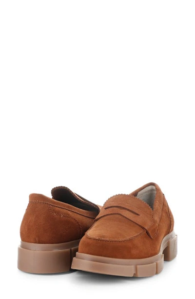Bos. & Co. Lawn Chunky Penny Loafer In Rust Suede