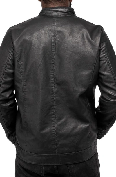 X-ray Faux Leather Moto Jacket In Black