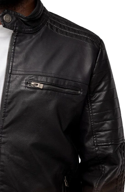X-ray Faux Leather Moto Jacket In Black