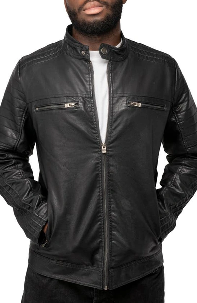 X-ray Faux Leather Moto Jacket In Black
