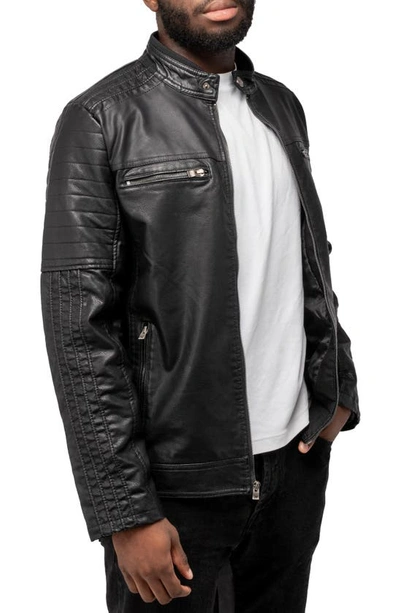 X-ray Faux Leather Moto Jacket In Black
