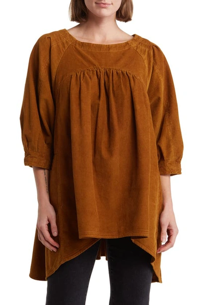 Shop Free People Memories Of You Corduroy Tunic Top In Copper