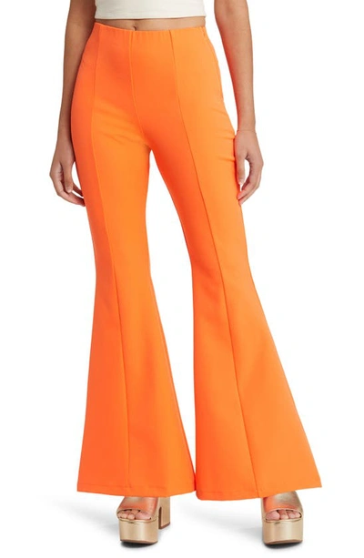 Shop Asos Design Flare Suit Trousers In Orange