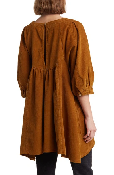 Shop Free People Memories Of You Corduroy Tunic Top In Copper