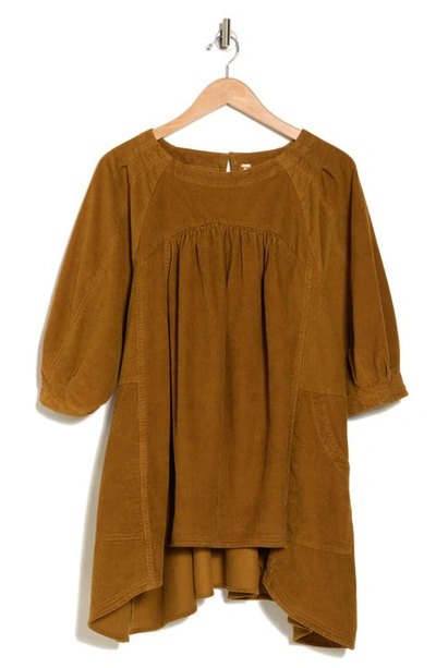 Shop Free People Memories Of You Corduroy Tunic Top In Copper