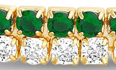 Shop Paige Harper Cz Stacked Bangle Bracelet In Multicolored/ Green