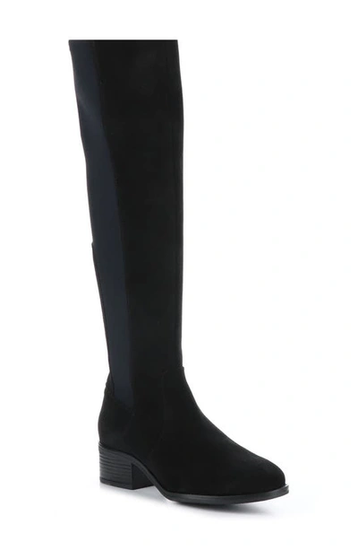 Shop Bos. & Co. Jemmy Waterproof Over The Knee Boot In Black Suede/ Tricot