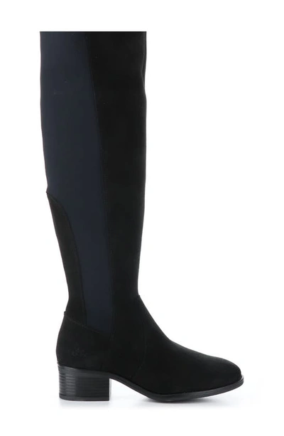 Shop Bos. & Co. Jemmy Waterproof Over The Knee Boot In Black Suede/ Tricot