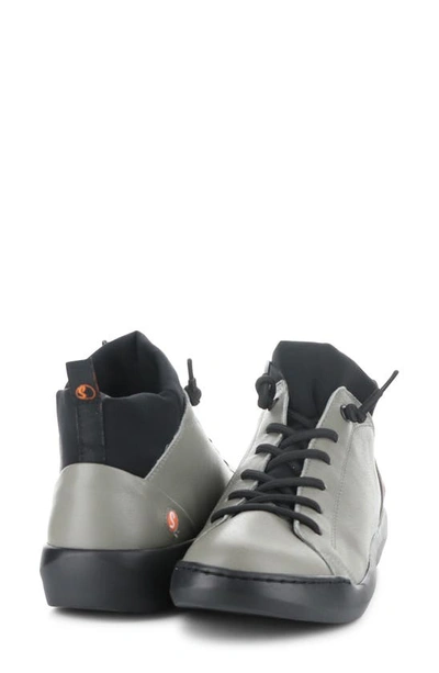 Shop Softinos By Fly London Biel Sneaker In Sage/ Black Smooth/ Neoprene