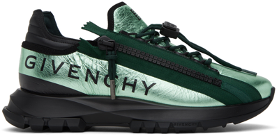 Shop Givenchy Black & Green Spectre Sneakers In 363-green/silvery