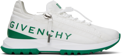 Shop Givenchy White & Green Spectre Sneakers In 115-white/green