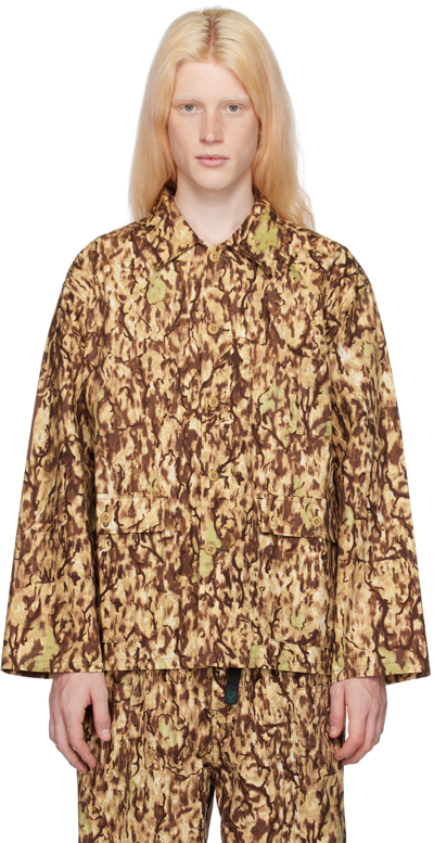 Shop South2 West8 Beige Camo Shirt In A-horn Camo