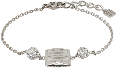 Shop Givenchy Silver 4g Crystal Bracelet In 040-silvery