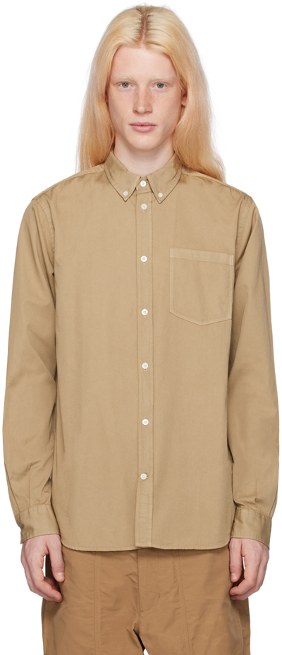Shop Norse Projects Beige Anton Shirt In 0966 Utility Khaki