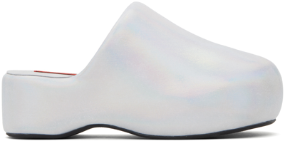 Shop Simonmiller Silver Bubble Slip-on Loafers In 96276 Iridescent