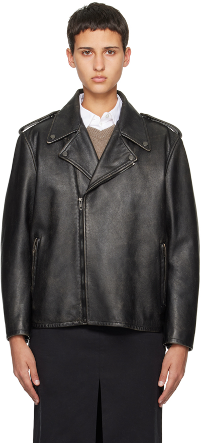 Shop The Row Black Catilina Leather Jacket