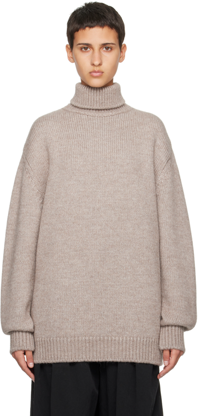 Shop The Row Taupe Elu Turtleneck In Light Taupe